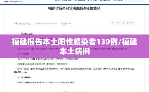 福建报告本土阳性感染者139例/福建本土病例