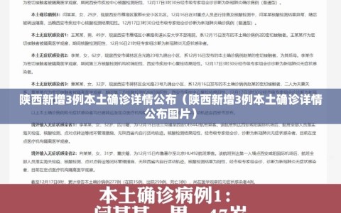 陕西新增3例本土确诊详情公布（陕西新增3例本土确诊详情公布图片）