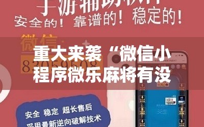 重大来袭“微信小程序微乐麻将有没有挂”附开挂脚本详细教程