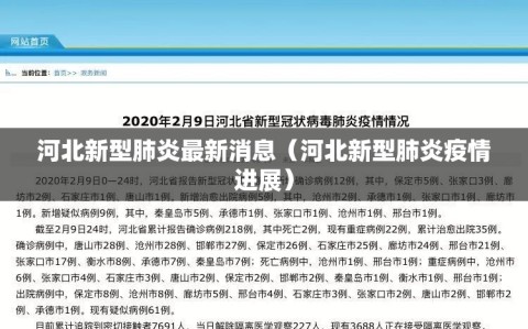 河北新型肺炎最新消息（河北新型肺炎疫情进展）