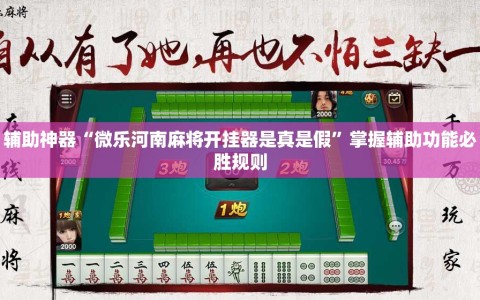 辅助神器“微乐河南麻将开挂器是真是假”掌握辅助功能必胜规则