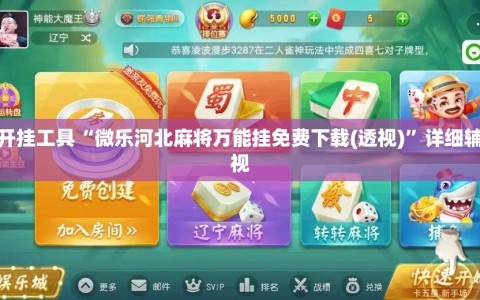 辅助开挂工具“微乐河北麻将万能挂免费下载(透视)”详细辅助透视