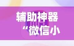 辅助神器“微信小程序微乐麻将怎么能赢”(原来确实是有插件)