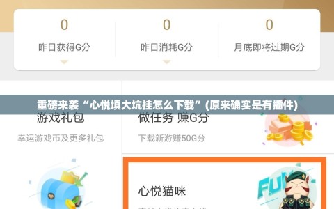 重磅来袭“心悦填大坑挂怎么下载”(原来确实是有插件)