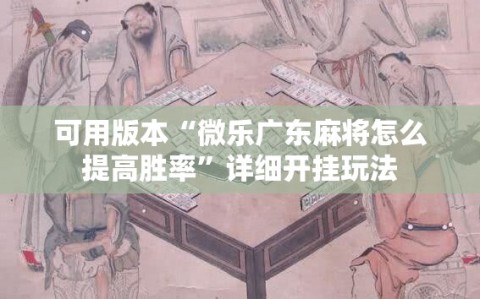 可用版本“微乐广东麻将怎么提高胜率”详细开挂玩法