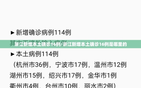 浙江新增本土确诊16例/浙江新增本土确诊16例是哪里的