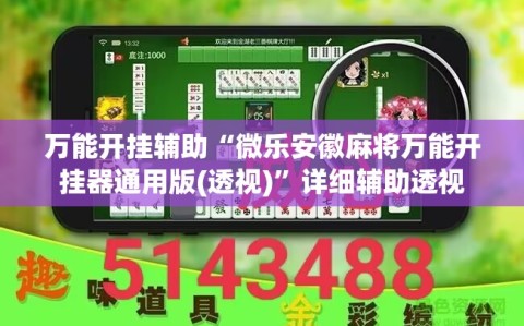 万能开挂辅助“微乐安徽麻将万能开挂器通用版(透视)”详细辅助透视