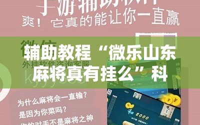 辅助教程“微乐山东麻将真有挂么”科技辅助神器手机版教程