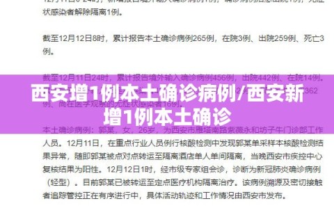 西安增1例本土确诊病例/西安新增1例本土确诊