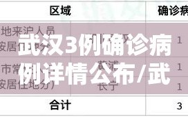 武汉3例确诊病例详情公布/武汉确诊3例新型肺炎