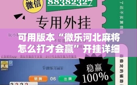 可用版本“微乐河北麻将怎么打才会赢”开挂详细安装教程
