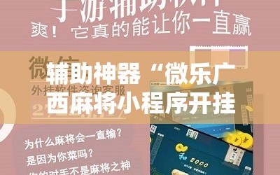 辅助神器“微乐广西麻将小程序开挂神器”分享装挂详细步骤