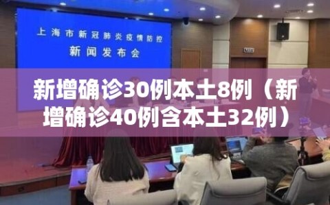 新增确诊30例本土8例（新增确诊40例含本土32例）
