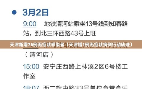 天津新增76例无症状感染者（天津增1例无症状病例行动轨迹）