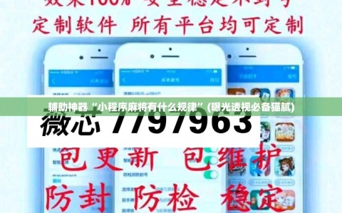 辅助神器“小程序麻将有什么规律”(曝光透视必备猫腻)