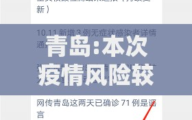 青岛:本次疫情风险较小/最新官方回应目前青岛市各地区疫情风险等级没有变化