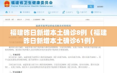 福建昨日新增本土确诊8例（福建昨日新增本土确诊61例）