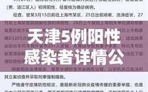 天津5例阳性感染者详情公布（天津确诊5例冠状病毒都是哪的人）