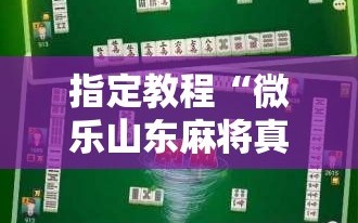 指定教程“微乐山东麻将真有挂么”科技辅助神器手机版教程