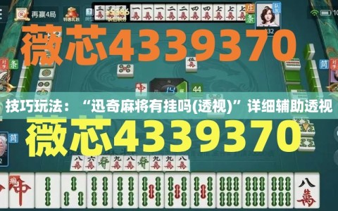 技巧玩法：“迅奇麻将有挂吗(透视)”详细辅助透视