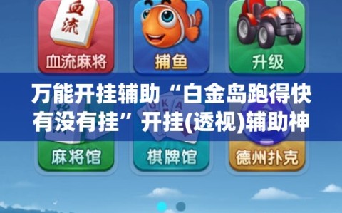 万能开挂辅助“白金岛跑得快有没有挂”开挂(透视)辅助神器