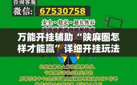 万能开挂辅助“陕麻圈怎样才能赢”详细开挂玩法