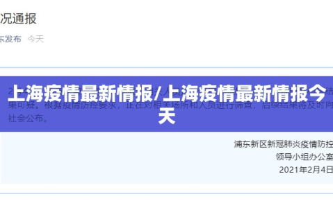 上海疫情最新情报/上海疫情最新情报今天