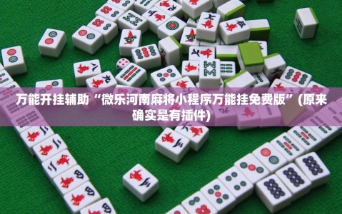 万能开挂辅助“微乐河南麻将小程序万能挂免费版”(原来确实是有插件)