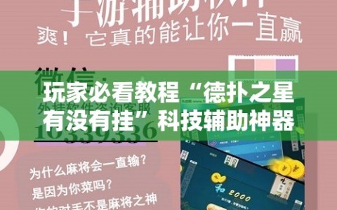 玩家必看教程“德扑之星有没有挂”科技辅助神器手机版教程