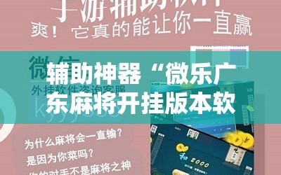 辅助神器“微乐广东麻将开挂版本软件”分享装挂详细步骤