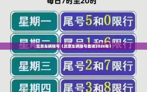 北京车辆限号（北京车辆限号查询2026年）