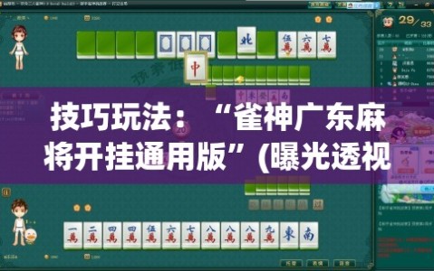 技巧玩法：“雀神广东麻将开挂通用版”(曝光透视必备猫腻)