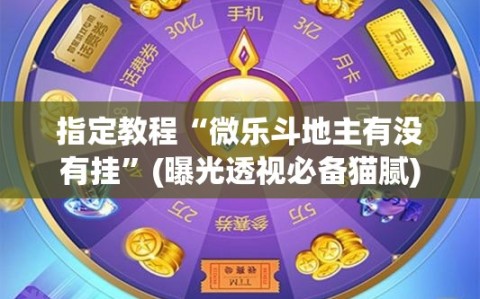 指定教程“微乐斗地主有没有挂”(曝光透视必备猫腻)