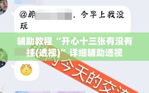 辅助教程“开心十三张有没有挂(透视)”详细辅助透视