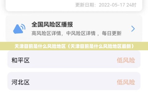 天津目前是什么风险地区（天津目前是什么风险地区最新）