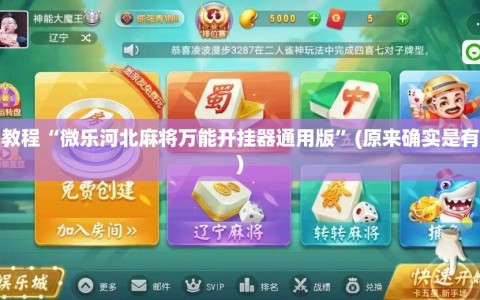 辅助教程“微乐河北麻将万能开挂器通用版”(原来确实是有插件)