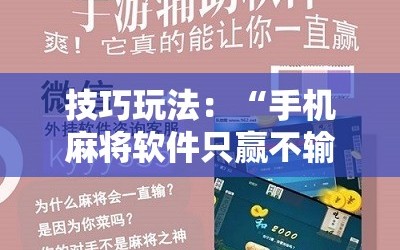 技巧玩法：“手机麻将软件只赢不输”开挂详细安装教程