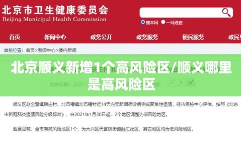 北京顺义新增1个高风险区/顺义哪里是高风险区