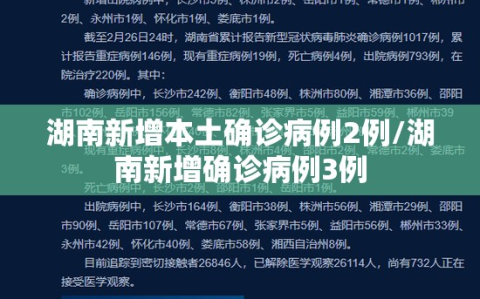 湖南新增本土确诊病例2例/湖南新增确诊病例3例