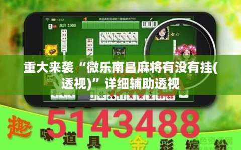 重大来袭“微乐南昌麻将有没有挂(透视)”详细辅助透视