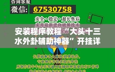 安装程序教程“大头十三水外卦辅助神器”开挂详细安装教程