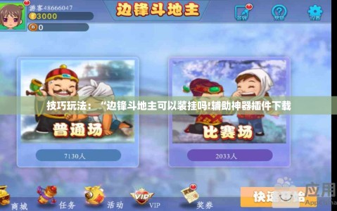 技巧玩法：“边锋斗地主可以装挂吗!辅助神器插件下载