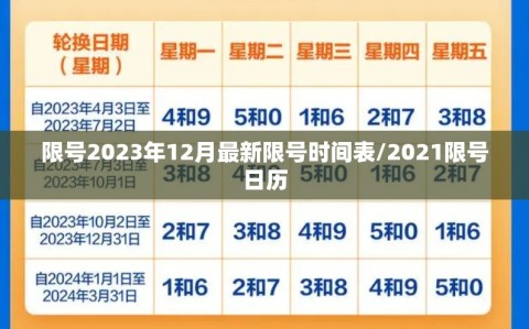 限号2023年12月最新限号时间表/2021限号日历