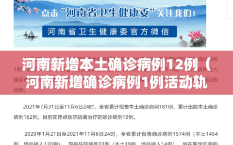 河南新增本土确诊病例12例（河南新增确诊病例1例活动轨迹）