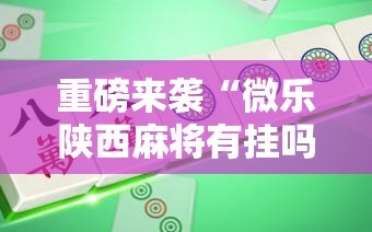 重磅来袭“微乐陕西麻将有挂吗”科技辅助神器手机版教程