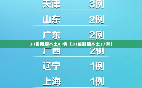 31省新增本土41例（31省新增本土17例）