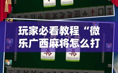 玩家必看教程“微乐广西麻将怎么打才会赢呢”科技辅助神器手机版教程