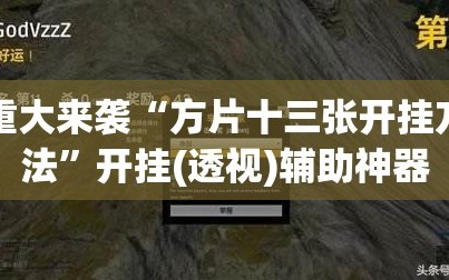 重大来袭“方片十三张开挂方法”开挂(透视)辅助神器