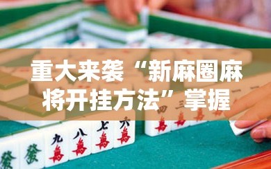 重大来袭“新麻圈麻将开挂方法”掌握辅助功能必胜规则