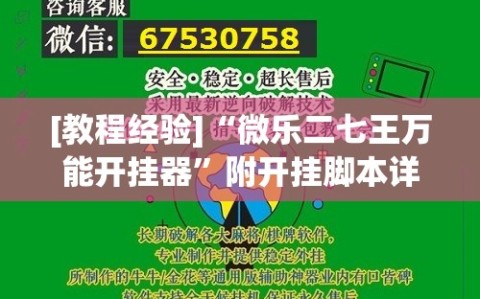[教程经验]“微乐二七王万能开挂器”附开挂脚本详细教程